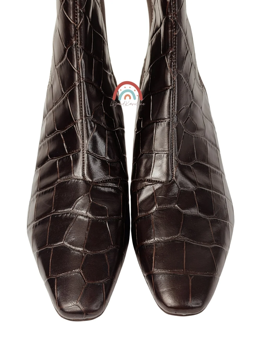 New! Madewell The Dimes Chelsea Boot in Embossed Croc Leather Coffee Bean